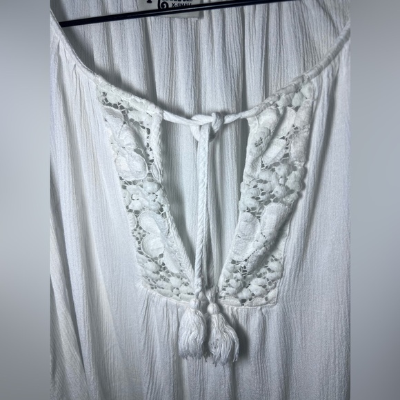Show Me Your Mumu Womens Sleeveless Blouse White Lace Size XS Tassel - Picture 4 of 6